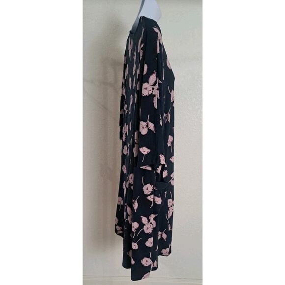 J. Jill Wearever Oversized Navy Purple Floral Stretch Tunic/Dress Sz XL Summer - Picture 4 of 8